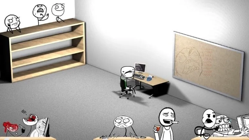 Không khí làm việc vui hơn với nền máy tính meme