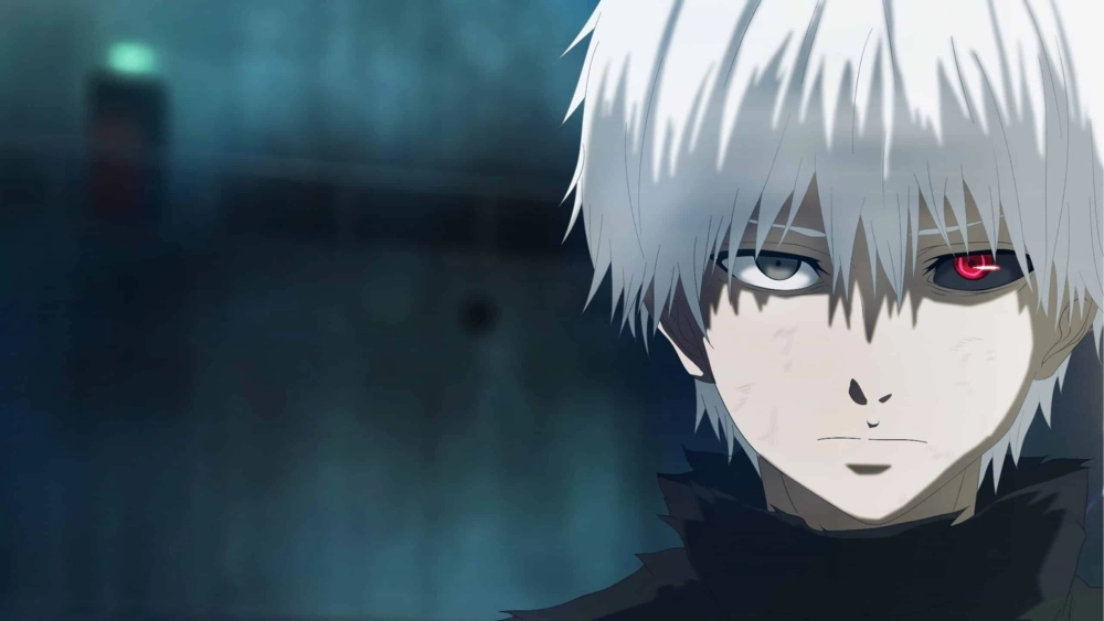 Anime Ken Kaneki mang vẻ ngoài lạnh lùng và đôi mắt đỏ