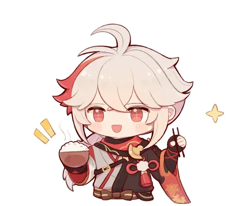 Bộ tranh kazuha chibi official art đẹp mê hoặc