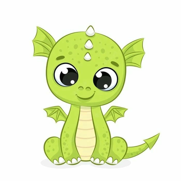 Mẫu vẽ khủng long chibi dễ thương cho bạn