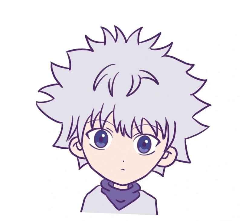 Killua chibi face mang biểu cảm giận dỗi siêu đáng yêu