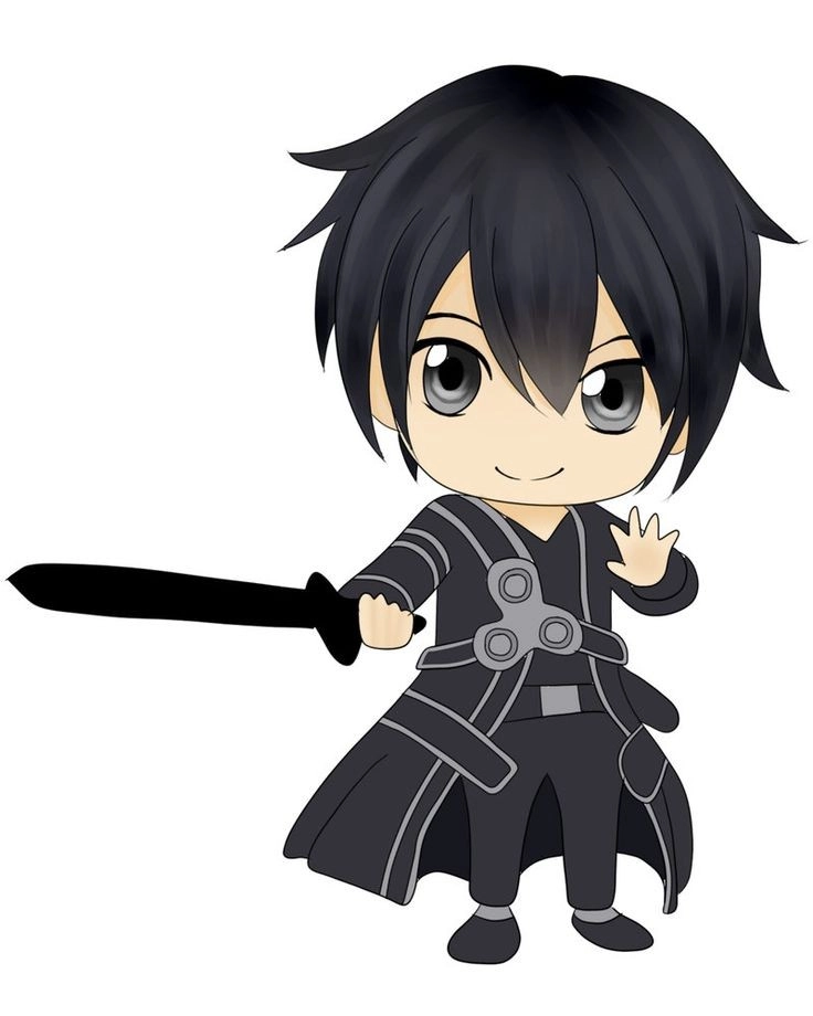 Kirito chibi cute với biểu cảm tinh nghịch