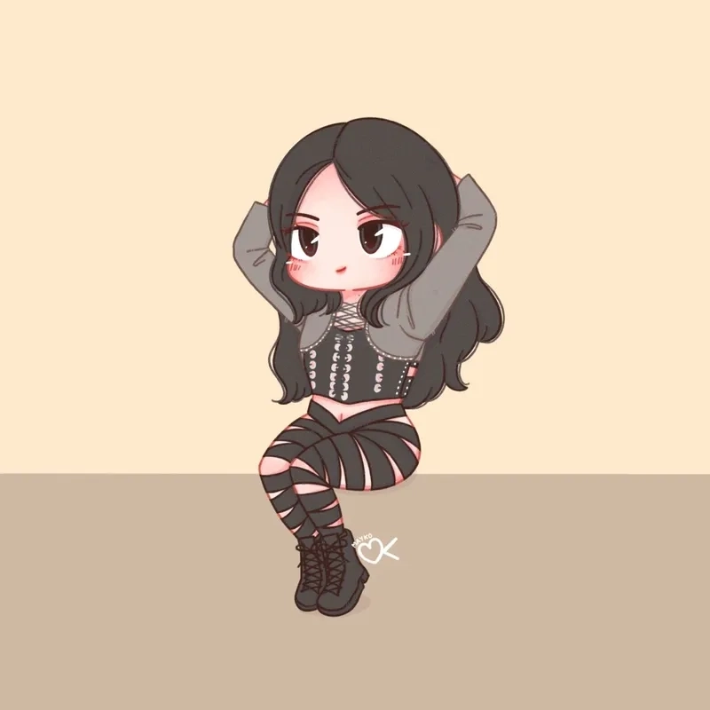 Hướng dẫn cách vẽ lisa blackpink chibi đơn giản