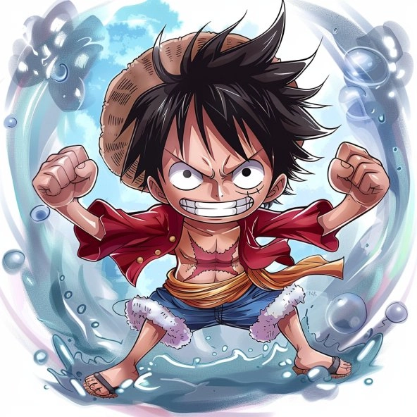Bộ đôi luffy zoro chibi siêu dễ thương