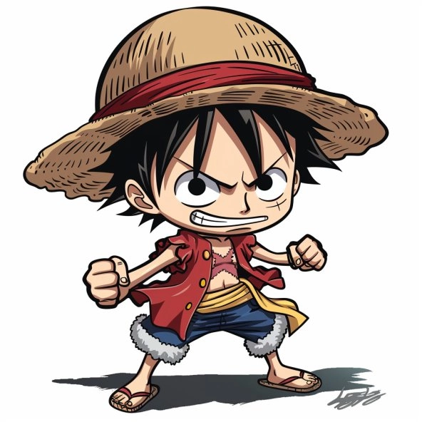 Hướng dẫn vẽ luffy chibi cute từng bước