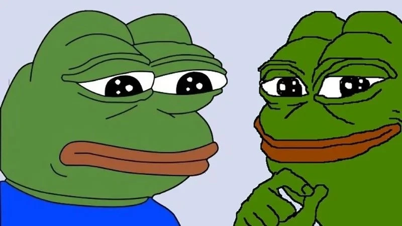 Bộ đôi bùng nổ cảm xúc meme 2 con ếch xanh