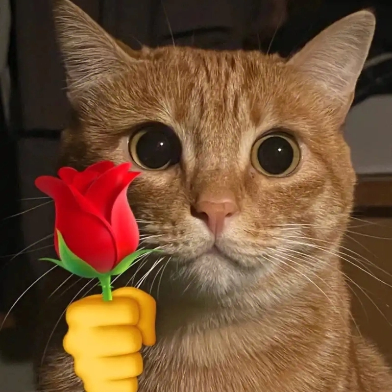 Khi boss biết tặng hoa như người lớn cute meme mèo tặng hoa