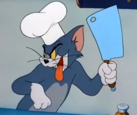Đừng đùa với meme mèo tom cầm dao nha