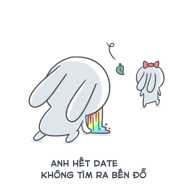 Ngơ ngác đáng yêu kiểu meme con thỏ trắng