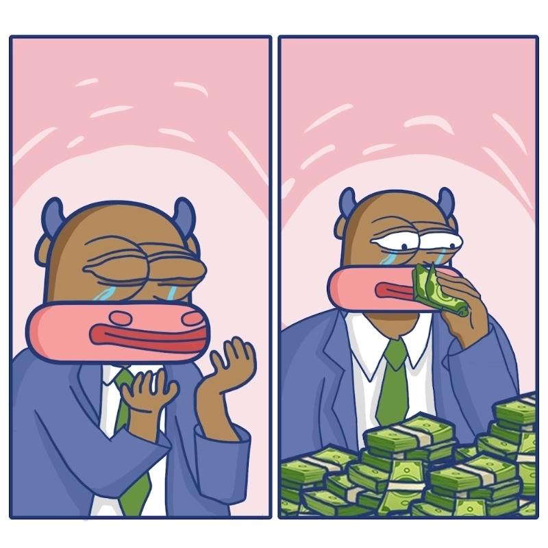 Dân mạng lan truyền lấy tiền lau nước mắt meme cực mạnh