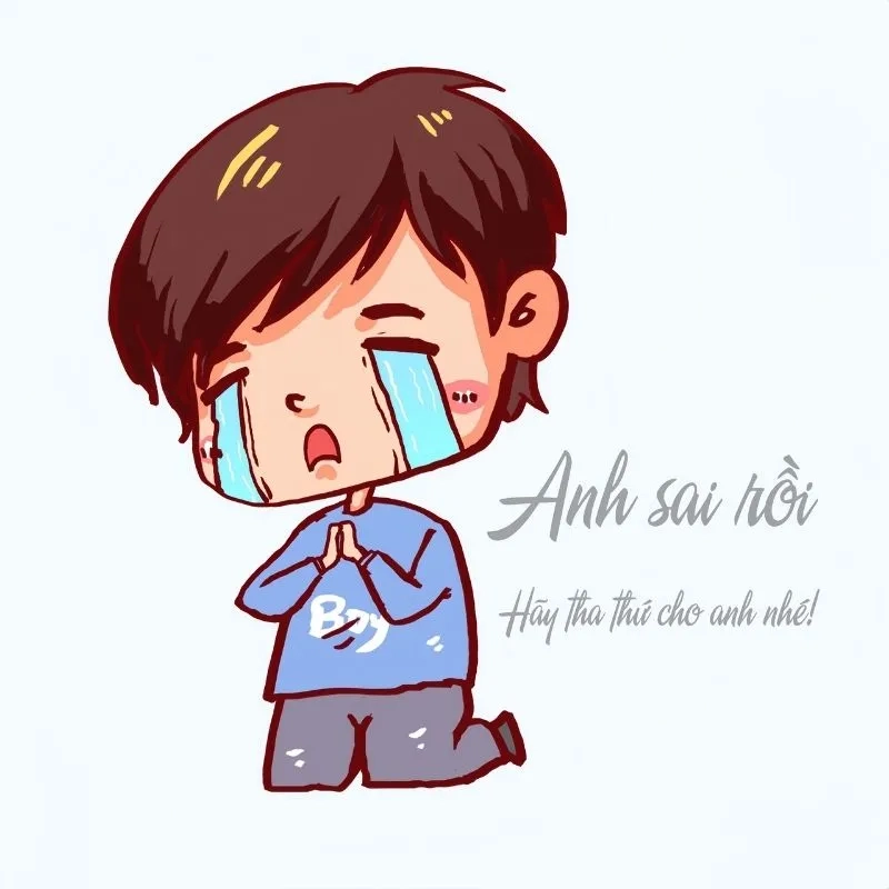 Nụ cười tan giận với meme xin lỗi hài hước