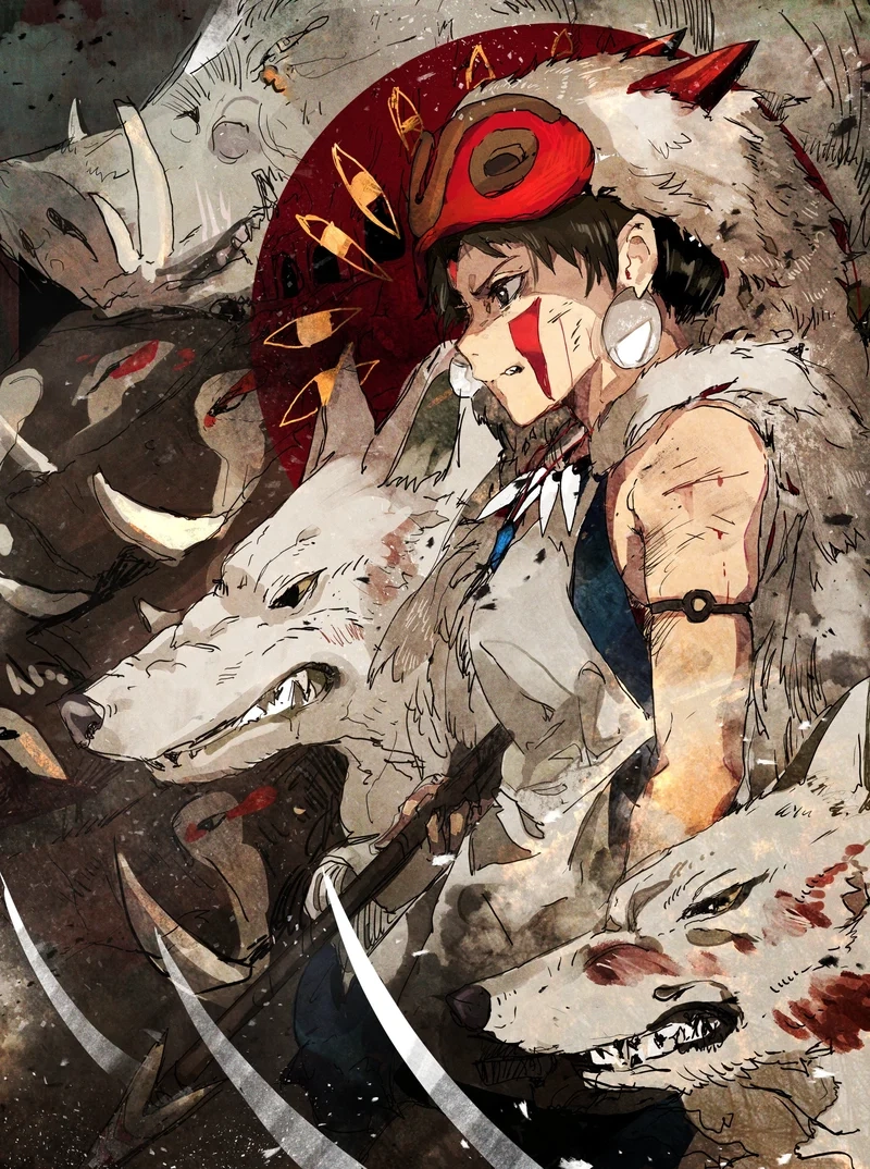 Mononoke art kết hợp nét dữ dội và vẻ đẹp tự nhiên
