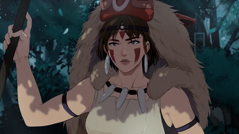 Mononoke Princess art là biểu tượng nghệ thuật Ghibli cổ điển