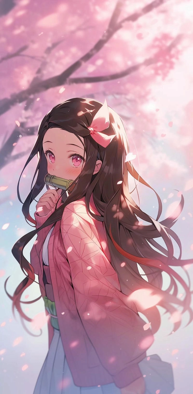 Hình Nezuko cute phiên bản dễ thương làm tan chảy trái tim