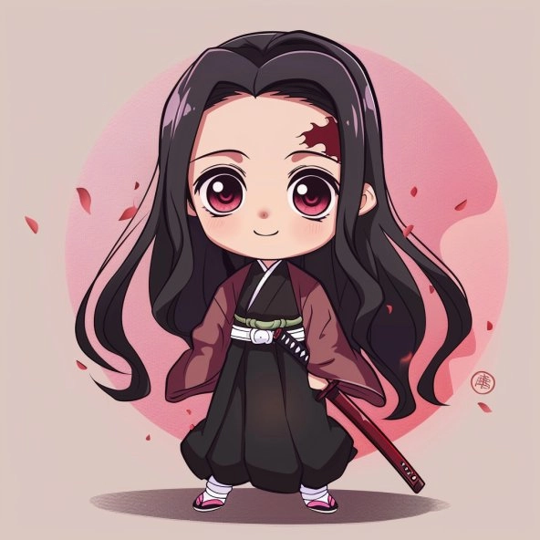 Thử ngay cute vẽ nezuko chibi đơn giản
