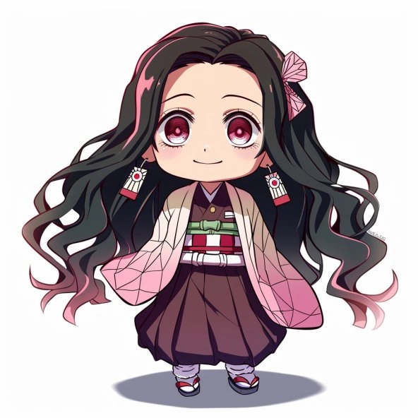 Tranh tô màu nezuko chibi cute tranh tô màu anime cute