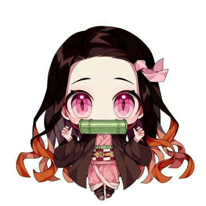Tranh nezuko chibi cute đơn giản dễ thương