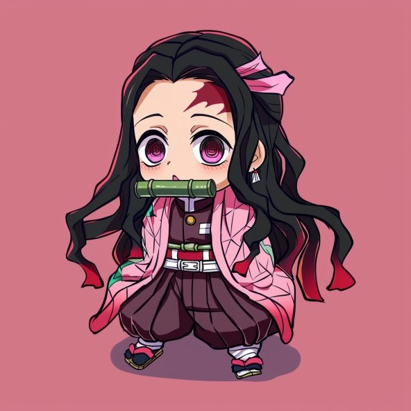 Tải tranh nezuko chibi tô màu đa dạng