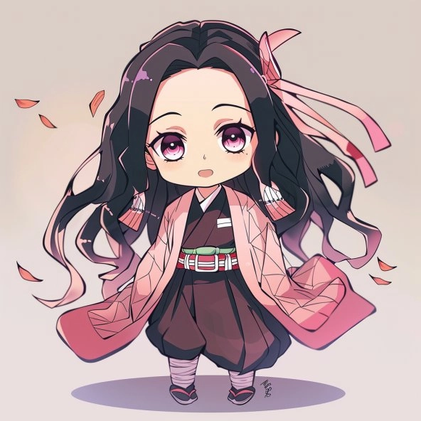 Tải tranh nezuko chibi para colorear đẹp