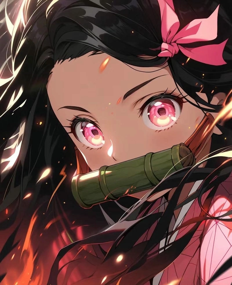 Hình Nezuko biểu cảm sinh động sắc nét đầy cảm xúc