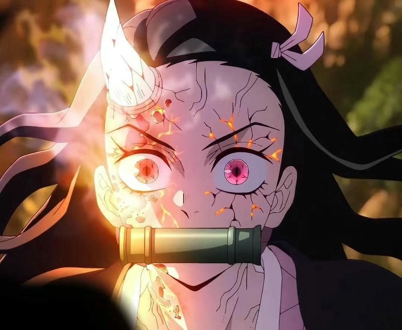 Hình vẽ Nezuko nghệ thuật thể hiện nét đẹp dịu dàng