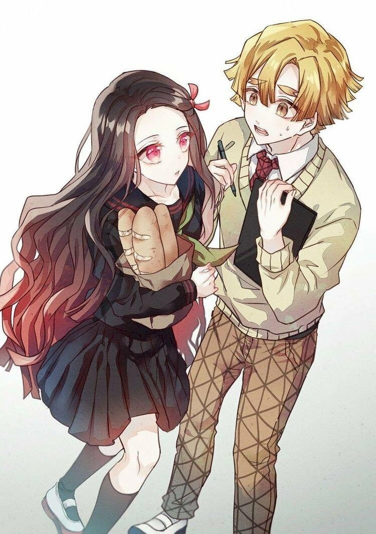 Kamado Nezuko và Zenitsu đồng hành chiến đấu bên nhau