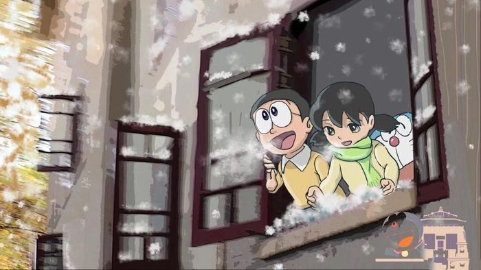 Hình ảnh Shizuka và Nobita gợi nhớ thời thơ