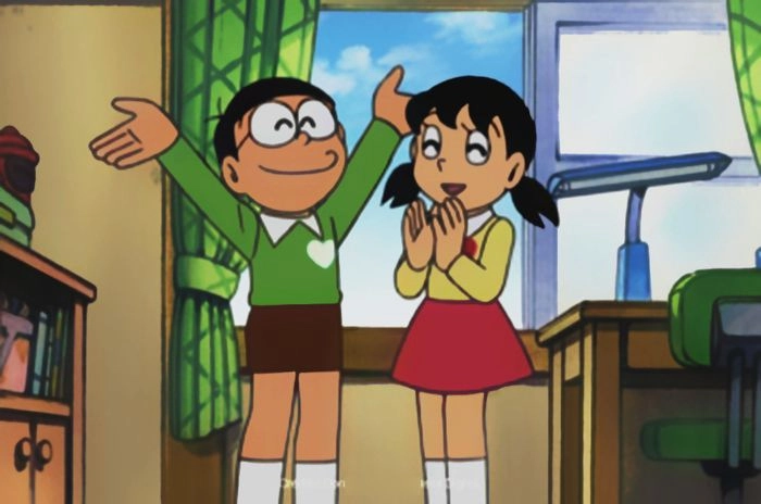 Hình ảnh Nobita và Shizuka đầy cảm xúc xưa