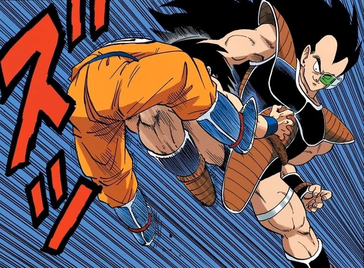Goku vs Raditz gif ghi lại khoảnh khắc kinh điển