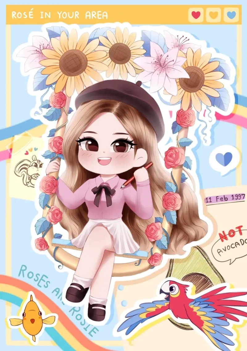 Tải ngay ảnh rose chibi siêu dễ thương