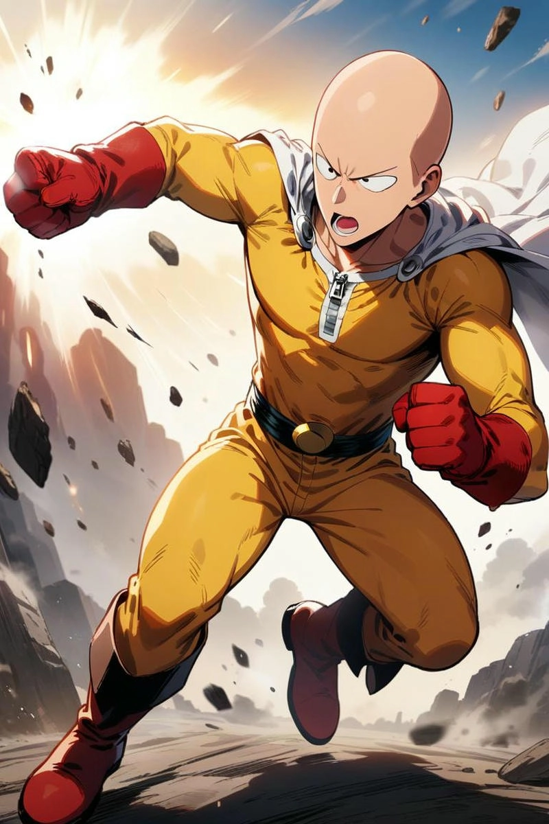 Saitama đấm nghiêm túc xé toạc không gian thời gian
