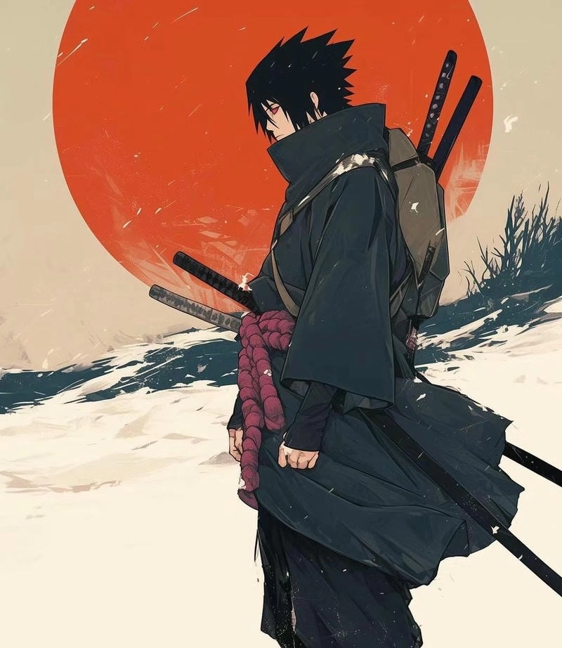 Sasuke khi lớn gương mặt đầy từng trải và kiên cường