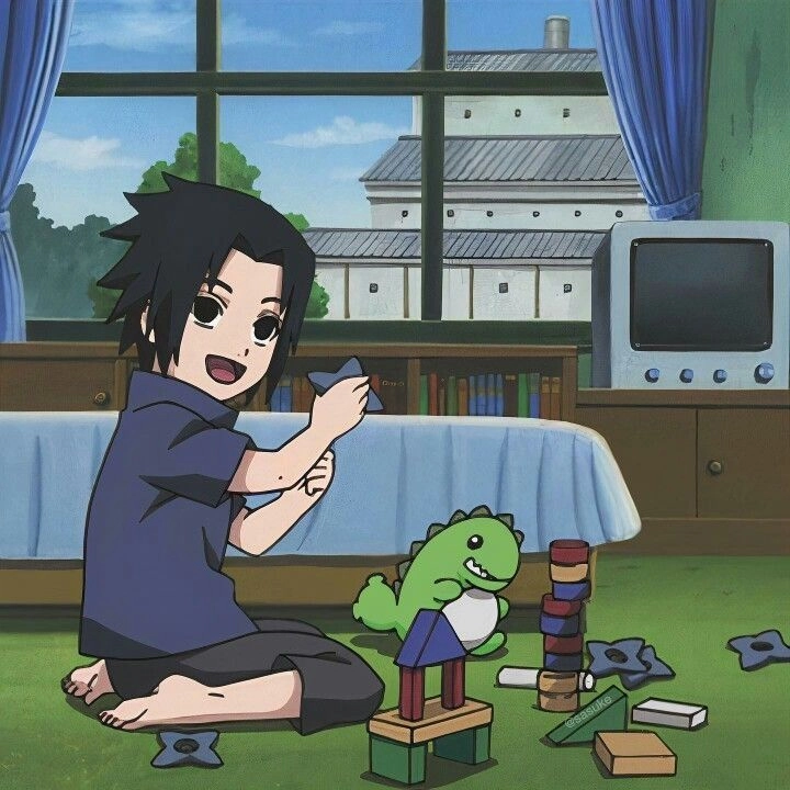 Sasuke hồi nhỏ ánh mắt quyết tâm của đứa trẻ