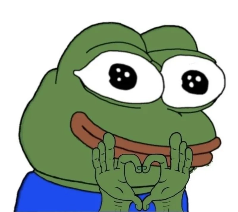 Thả tim nhẹ nhàng với meme ếch xanh thả tim cute lạc lối