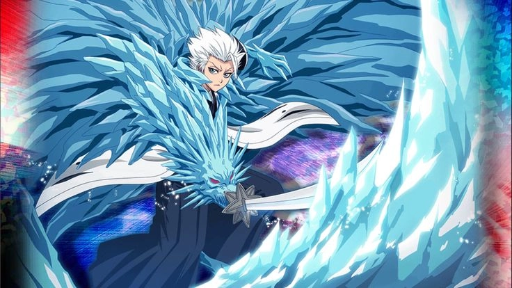 Toshiro bankai Hyorinmaru hóa rồng mang theo cơn bão giá