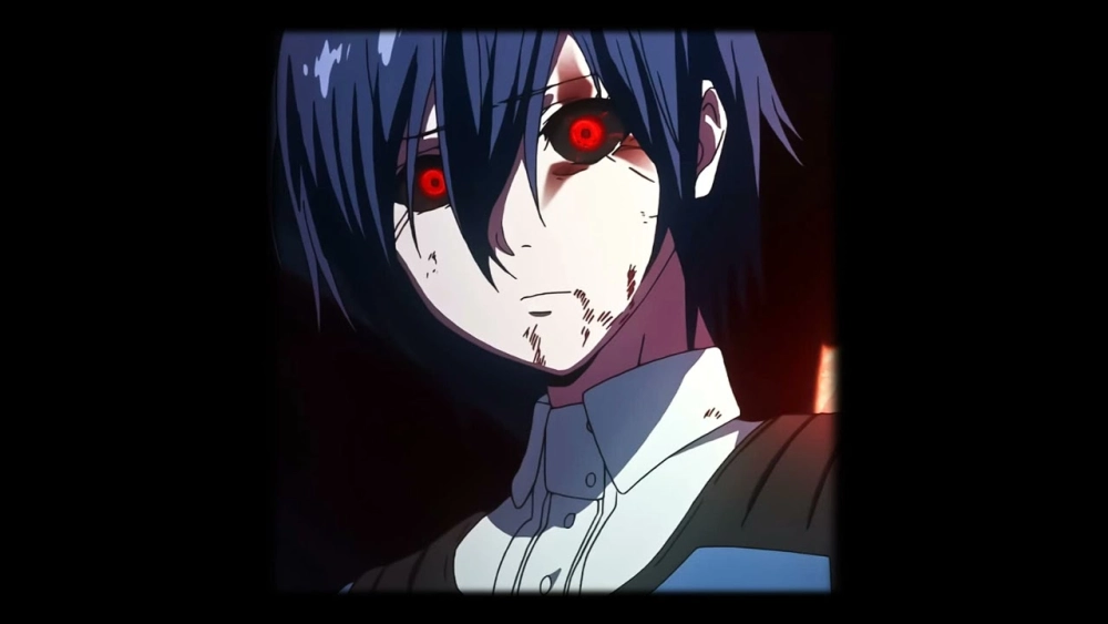 Touka Kirishima art thường nổi bật với ánh mắt tím buồn