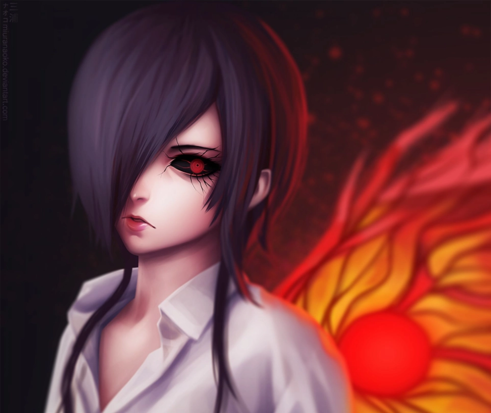 Touka Kirishima wallpaper 4K mang nét ma mị và dữ dội