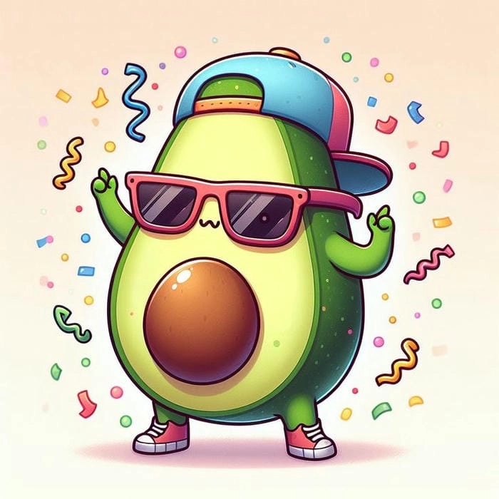 Hình ảnh quả bơ chibi ngộ nghĩnh phù hợp cho mọi người
