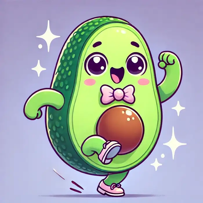 Chọn hình nền trái bơ chibi làm mới màn hình điện thoại