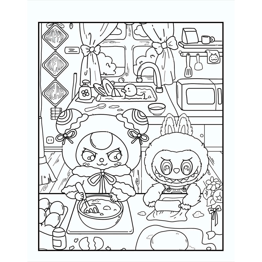 Tô màu tranh tô màu baby three mắt rưng siêu đáng yêu