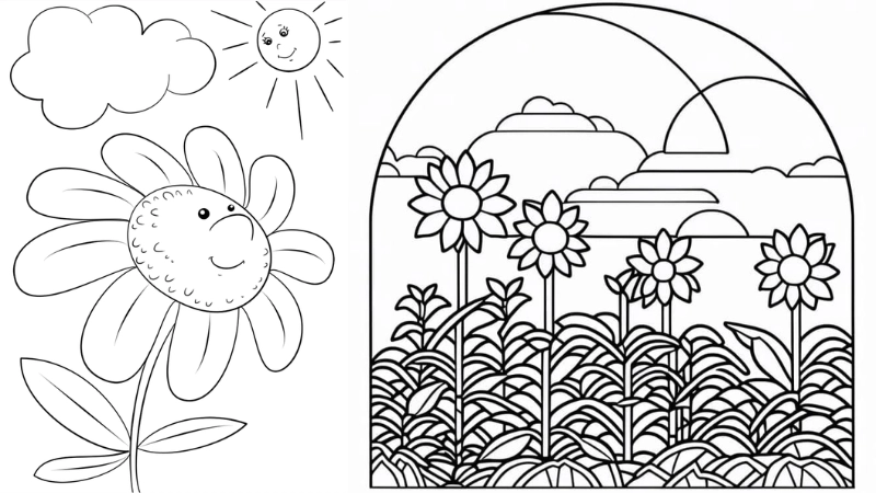 Tranh tô màu bông hoa là như thế nào