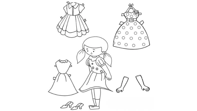 Bé thích giay chibi cute tranh tô màu búp bê giấy thay đồ cực kỳ đáng yêu