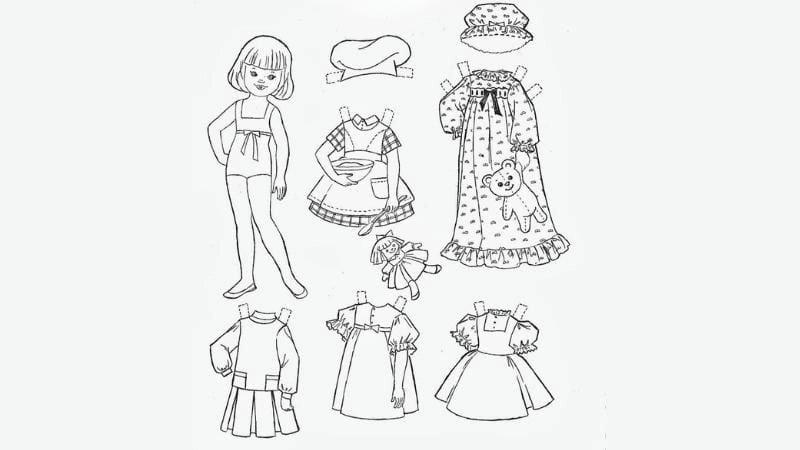 Thế giới bê chibi tranh tô màu búp bê giấy thay đồ chibi đầy màu sắc cho bé