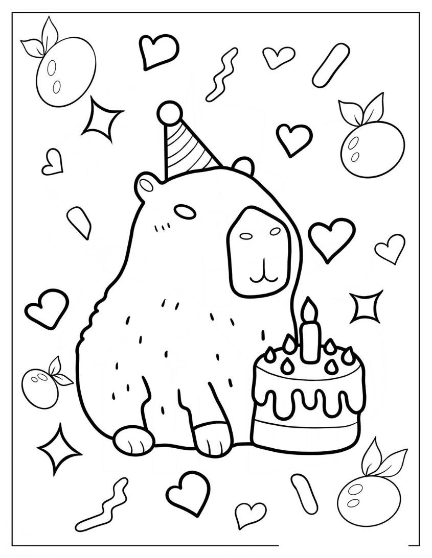 Chia sẻ tranh tô màu capybara cute không màu đẹp