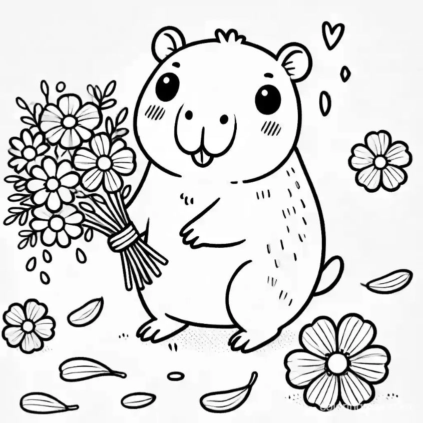 Ngắm tranh tô màu capybara chảy nước mũi lạ mắt