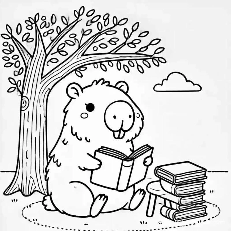 Dành cho bé tranh tô màu capybara pdf đẹp