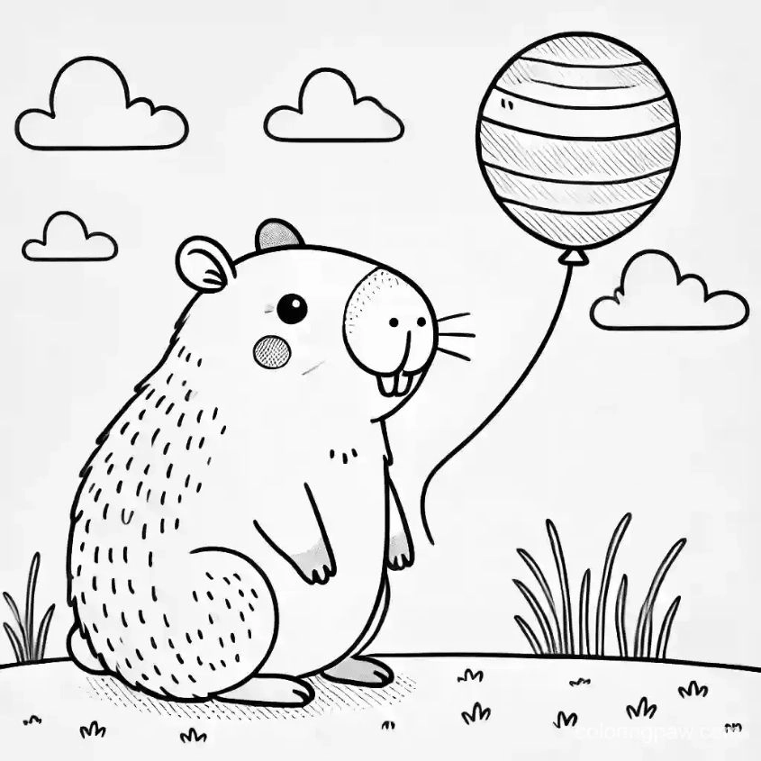 Bộ tranh tô màu capybara cho bé cực dễ