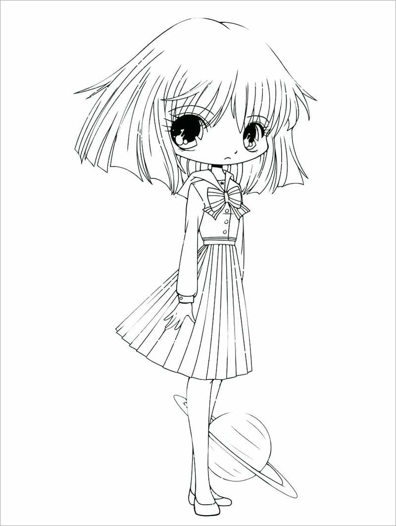 Tập tô với nét tranh tô màu chibi cute mềm mại