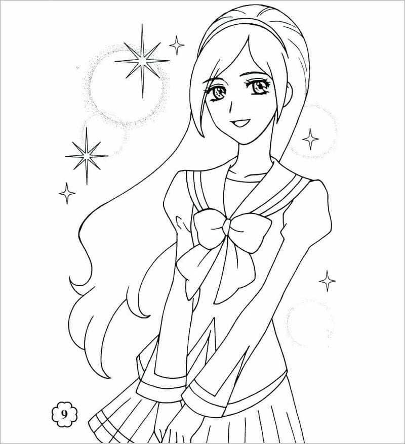 Mẫu tranh vẽ chibi cute đơn giản dễ tô màu