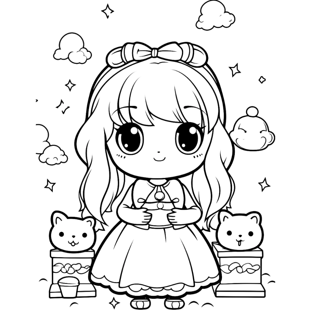 Bộ sưu tập mới tranh tô màu búp bê giấy chibi cute